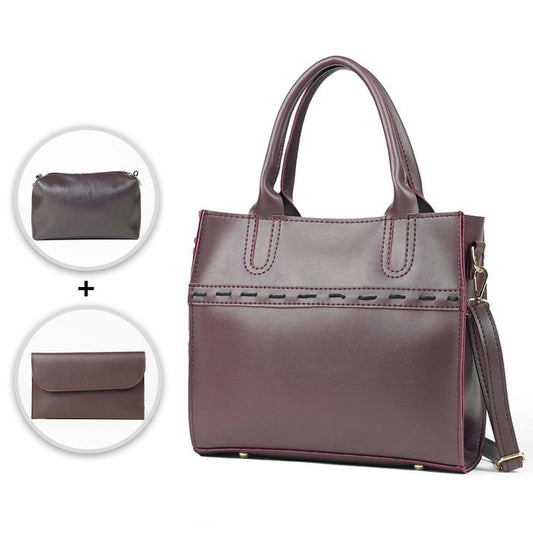 Gulnār – 3-Piece Shoulder Bag Set (Maroon)